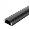 Profilé Aluminium 2m Noir pour Ruban LED - Cache Opaque Noir - SILAMP
