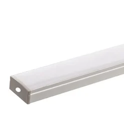 Profilé Aluminium 1m pour Ruban LED Double Rangée - Couvercle Blanc Opaque - SILAMP