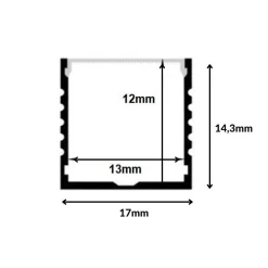 Profilé Aluminium 2m pour Ruban LED Couvercle Opaque - SILAMP