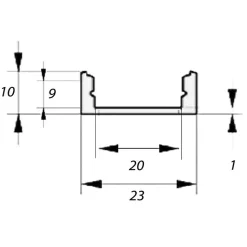 Profilé Aluminium 2m pour Ruban LED Double Rangée - Couvercle Blanc Opaque - SILAMP