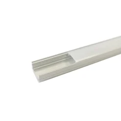 Profilé Aluminium 1m pour Ruban LED - Couvercle Blanc Opaque - SILAMP