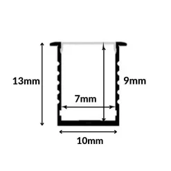 Profilé Aluminium 1m pour Ruban LED avec Cache Blanc Opaque - SILAMP