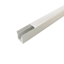 Profilé Aluminium 1m pour Ruban LED avec Cache Blanc Opaque - SILAMP