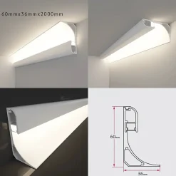 Profilé Aluminium Modulable Plinthe ou Corniche 2M Alu - SILAMP