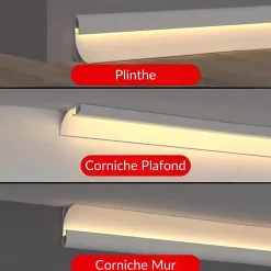 Profilé Aluminium Modulable Plinthe ou Corniche 2M Alu - SILAMP