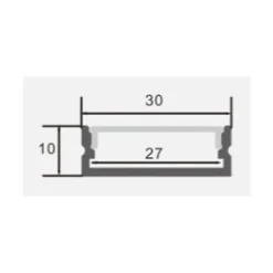 Profilé Aluminium Noir Large 2m avec Cache Opaque Noir - SILAMP