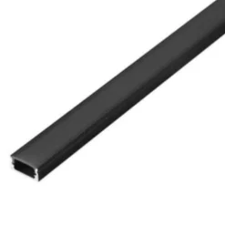 Profilé Aluminium Noir Large 2m avec Cache Opaque Noir - SILAMP