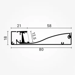 Profilé Aluminium Plinthe Couleur Gris Métallique 2M pour Ruban LED 10mm - SILAMP