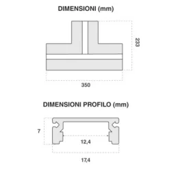 Profilé en T intégré en aluminium pour bandes LED dans des plaques de plâtre à encastrer