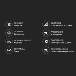 Profiléxintégré en aluminium pour bandes LED dans plaque de plâtre dissimulée