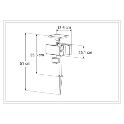 Projecteur à piquer solaire LED extérieur noir 6 W 500 lm détecteur intégré IP65, GoodHome Davern