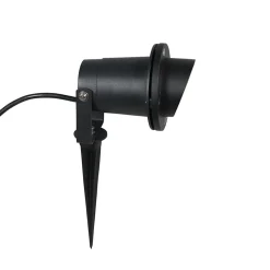 Projecteur de jardin à piquer noir avec cordon et prise IP65 - Done