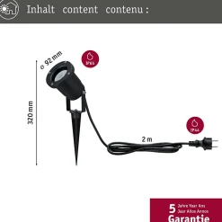Projecteur de jardin LED IP65 rond 92mm 3000K 3,5W 230lm 230V 38 Noir Aluminium