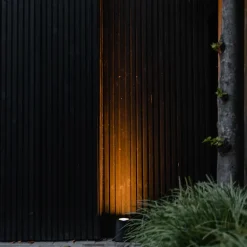 Projecteur de jardin moderne noir rond IP65 AR111 - Lennard