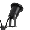 Projecteur de jardin noir avec câble et prise 2 lumières IP65 - Basic