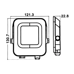 Projecteur Extérieur LED 20W IP65 Noir - Blanc Froid 6000K - 8000K - SILAMP