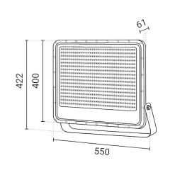 Projecteur Extérieur 400W IP65 140lm/W Noir - Blanc Neutre 4000K - 5500K - SILAMP