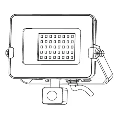 Projecteur LED avec détecteur de mouvement 100W Noir Etanche IP65 Forte luminosité avec Osram Puce 11000 Lumens Blanc chaud 3000K