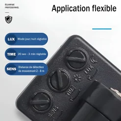 Projecteur LED avec détecteur de mouvement 30W Noir Etanche IP65 Forte luminosité avec Osram Puce 3300 Lumens Blanc froid 6000K