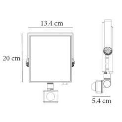 Projecteur LED Connecté WiFi RGBW 20W IP44 avec Détecteur de Mouvement (Lot de 4) - SILAMP