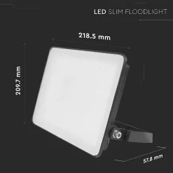 Projecteur LED Extra-Fin 50W - 6000lm - IP65 - 6500K - Aluminium Noir