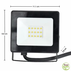 Projecteur LED extérieur 10 W IP65 800 lm blanc chaud compact et écoénergétique