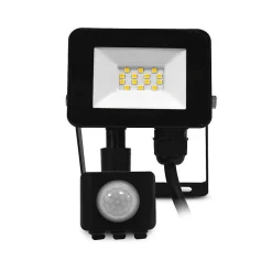 Projecteur LED Extérieur - 10W - Détecteur Réglable - 4000K - Noir - IP65