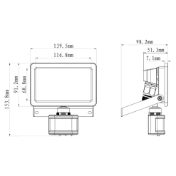 Projecteur LED extérieur détecteur de mouvement blanc IP65 2300lm 20W GoodHome, Lucan