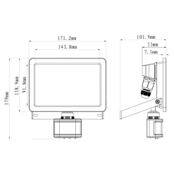 Projecteur LED extérieur détecteur de mouvement blanc IP65 3600lm 30W GoodHome, Lucan