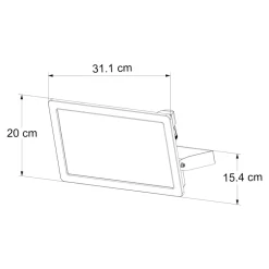 Projecteur LED extérieur noir 100 W 15 000 lm IP65, GoodHome Lucan