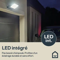 Projecteur LED extérieur noir 100 W 15 000 lm IP65, GoodHome Lucan