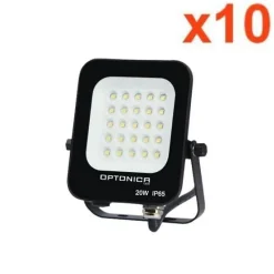Projecteur LED Extérieur SMD 20W IP65 Noir (Pack de 10) - Blanc Froid 6000K - 8000K - SILAMP