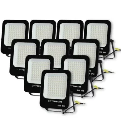 Projecteur LED Extérieur SMD 50W IP65 Noir (Pack de 10) - Blanc Chaud 2300K - 3500K - SILAMP