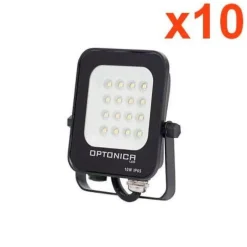 Projecteur LED Extérieur SMD 10W IP65 Noir (Pack de 10) - Blanc Neutre 4000K - 5500K - SILAMP