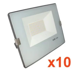 Projecteur LED Extérieur 50W IP65 No Flicker - BLEU GRIS (Pack de 10) - Blanc Neutre 4000K - 5500K - SILAMP