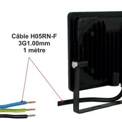 Projecteur LED pro haute puissance 200W 27000lm 135lm/W 4000K IP65 - câble 1M - garantie 5 ans