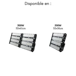 Projecteur LED Puissant Industriel 400W IP65 Noir - Blanc Froid 6000K - 8000K - SILAMP
