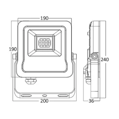 Projecteur LED SL 50W IP65 4000K Gris