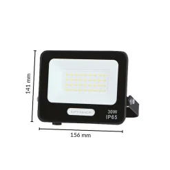 Projecteur LED SMD 30W IP65 2700lm Noir - Câble 15cm - Blanc Froid 6000K - 8000K - SILAMP