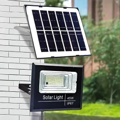 Projecteur LED solaire 45 W IP67 150 lm avec télécommande et détecteur de mouvement
