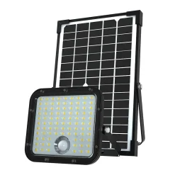 Projecteur LED solaire de 4800 lumens, avec détecteur de présence. Panneau solaire déporté