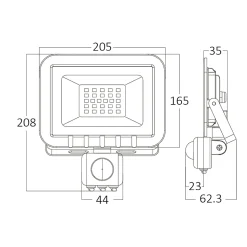 Projecteur LED 50W IP54 6500K avec détecteur