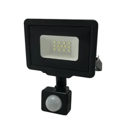 Projecteur LED 10W IP65 Noir avec Détecteur de Mouvement - Blanc Neutre 4000K - 5500K - SILAMP