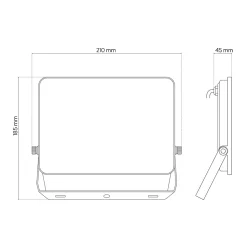 Projecteur LED 50W 4000K 4280 lm IP65 ZORAN sans cadre EDO