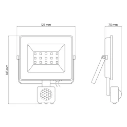 Projecteur LED 10W 4000K 735 lm IP65 avec détecteur DORAN EDO