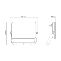 Projecteur LED 10W 4000K 735 lm IP65 ZORAN sans cadre EDO