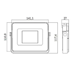 Projecteur LED 30W Noir Etanche IP65 Forte luminosité 3300 Lumens Blanc chaud 3000K atelier garage jardin terrain de sport