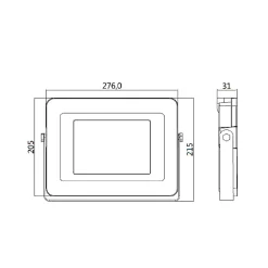 Projecteur LED 100W Noir Etanche IP65 Forte luminosité 11000 Lumens Blanc chaud 3000K garage jardin terrain de sport