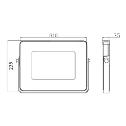 Projecteur LED 150W Noir Etanche IP65 Forte luminosité 12750 Lumens Blanc froid 6400K garage jardin terrain de sport