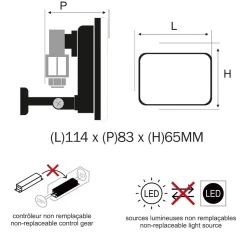 Projecteur LED 10W/IP65/1000lm/3000K connexion direct - sans câble - garantie 5 ans